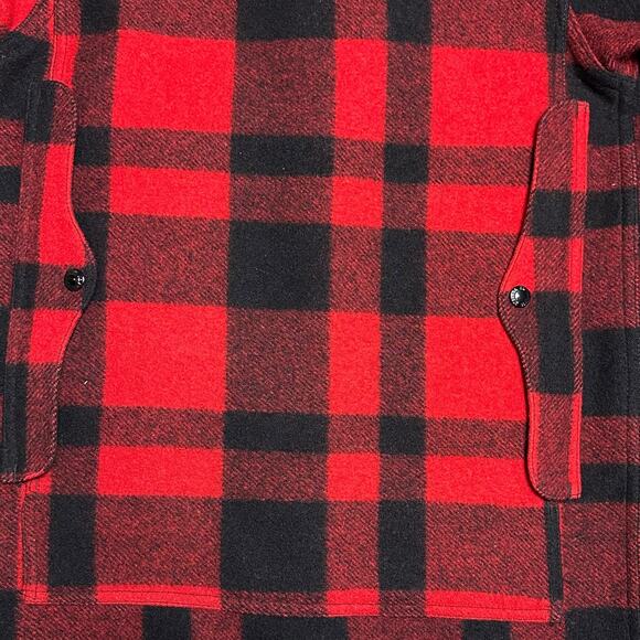 Vintage 60s Filson Mackinaw Cruiser Red Black Buffalo Check Plaid Wool Jacket S - Picture 10 of 10